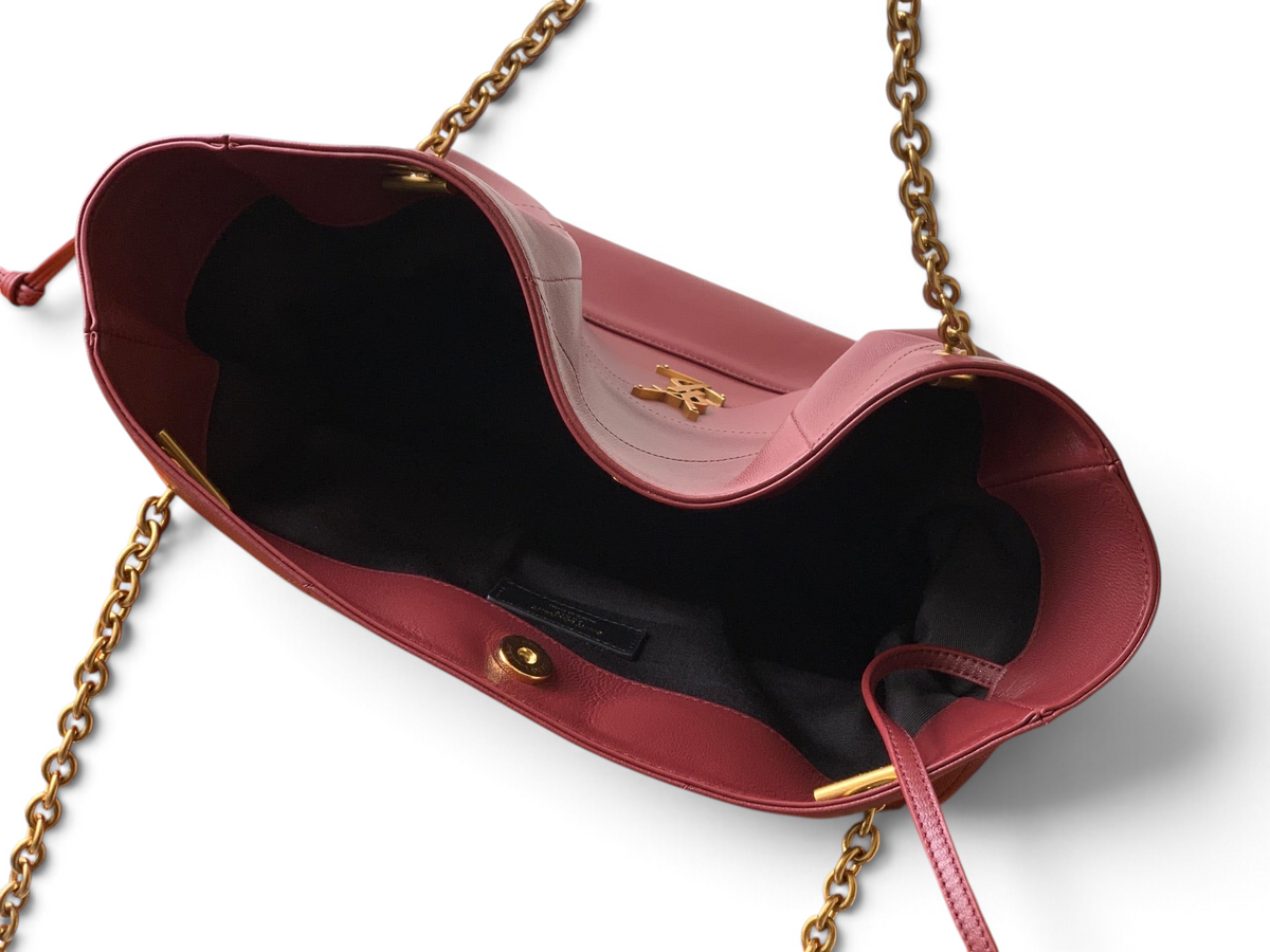 Saint Laurent Jamie 4.3 Large Pochon Bag in Burgundy Lambskin Leather - Detail View 8