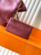 Saint Laurent Jamie 4.3 Large Pochon Bag in Burgundy Lambskin Leather - Detail View 5