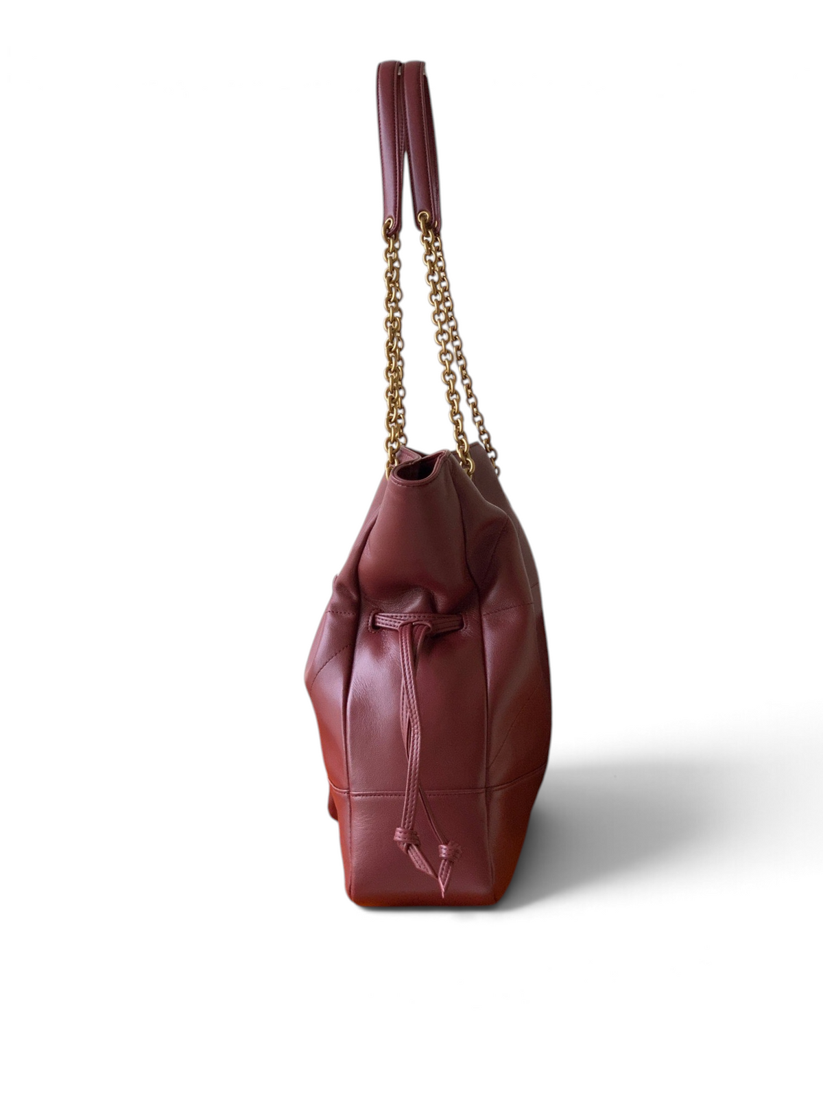 Saint Laurent Jamie 4.3 Large Pochon Bag in Burgundy Lambskin Leather - Detail View 3