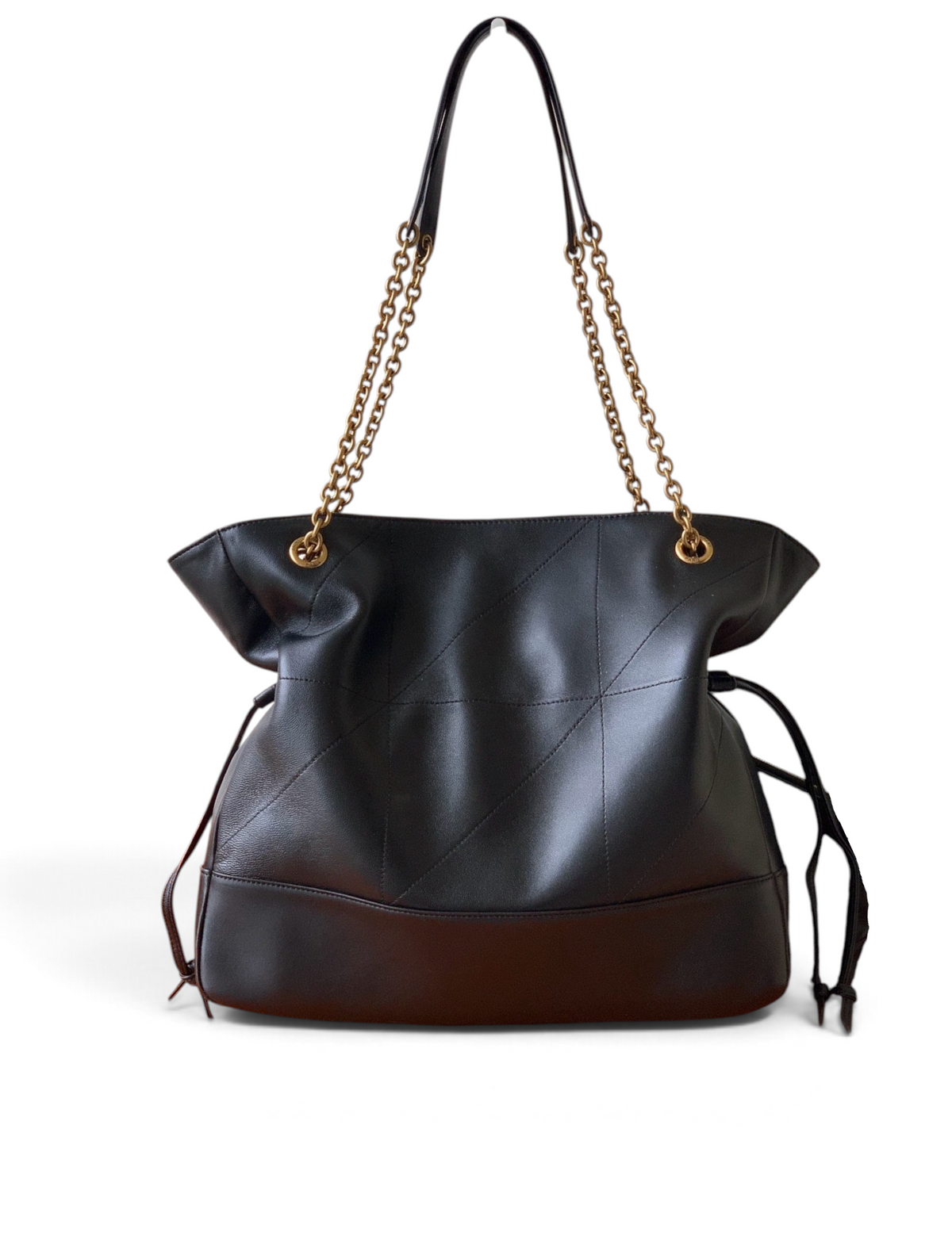 Saint Laurent Jamie 4.3 Large Pochon Bag in Black Lambskin Leather - Detail View 2
