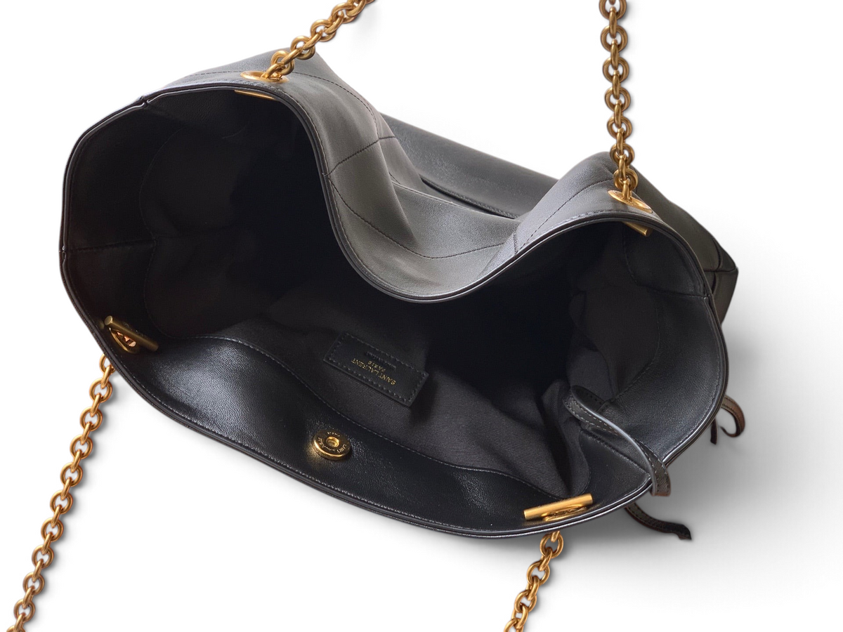 Saint Laurent Jamie 4.3 Large Pochon Bag in Black Lambskin Leather - Detail View 8