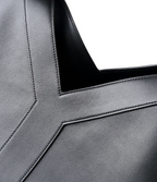 Saint Laurent Y Large Tote Bag in Black Grained calfskin Leather - Detail View 6