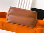 Saint Laurent Y Large Tote Bag in Tan Grained calfskin Leather - Detail View 4