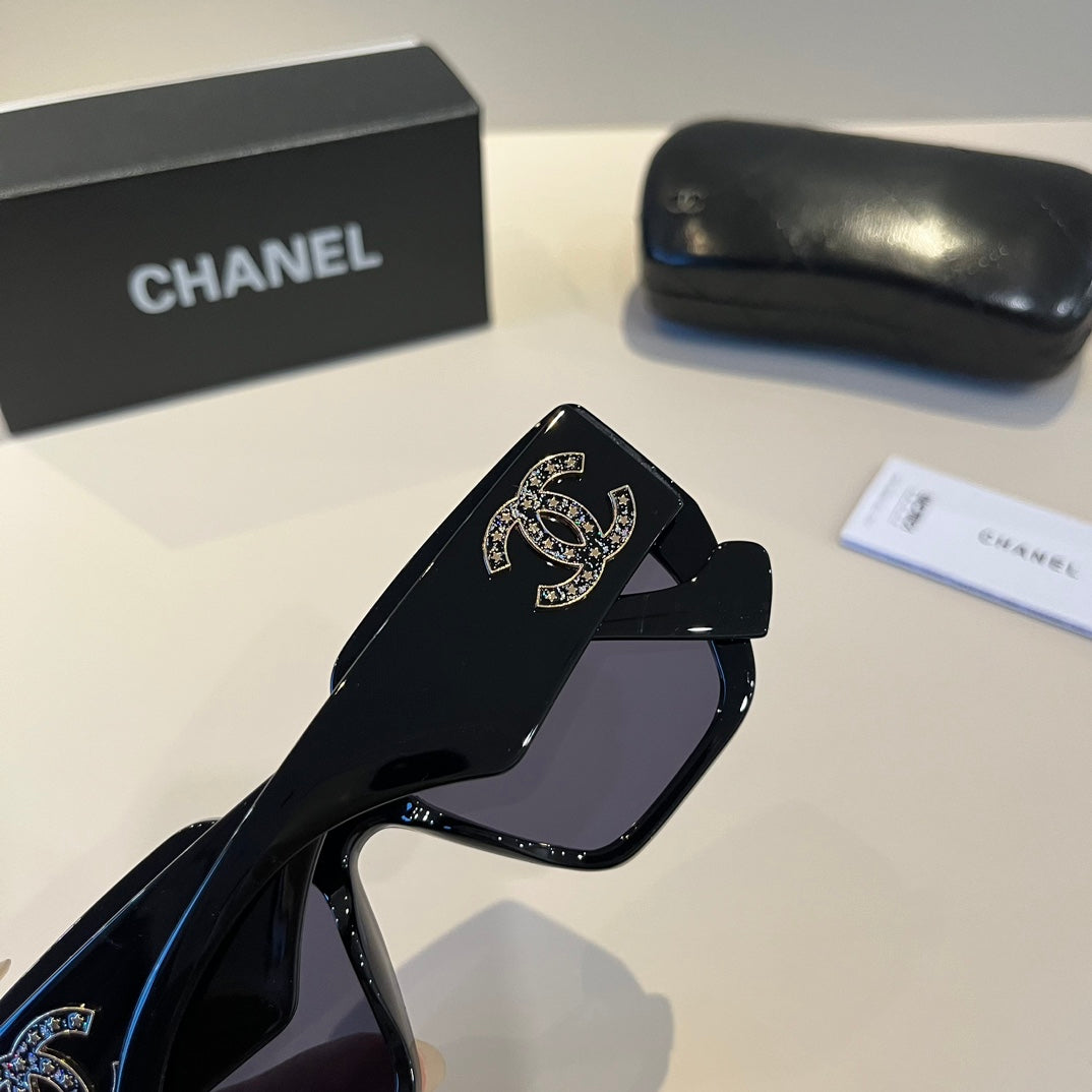 Crystal-Embellished Square Sunglasses - Black - View 8