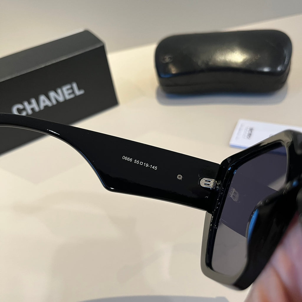 Crystal-Embellished Square Sunglasses - Black - View 6
