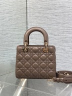Lady Quilted Leather Top Handle Bag