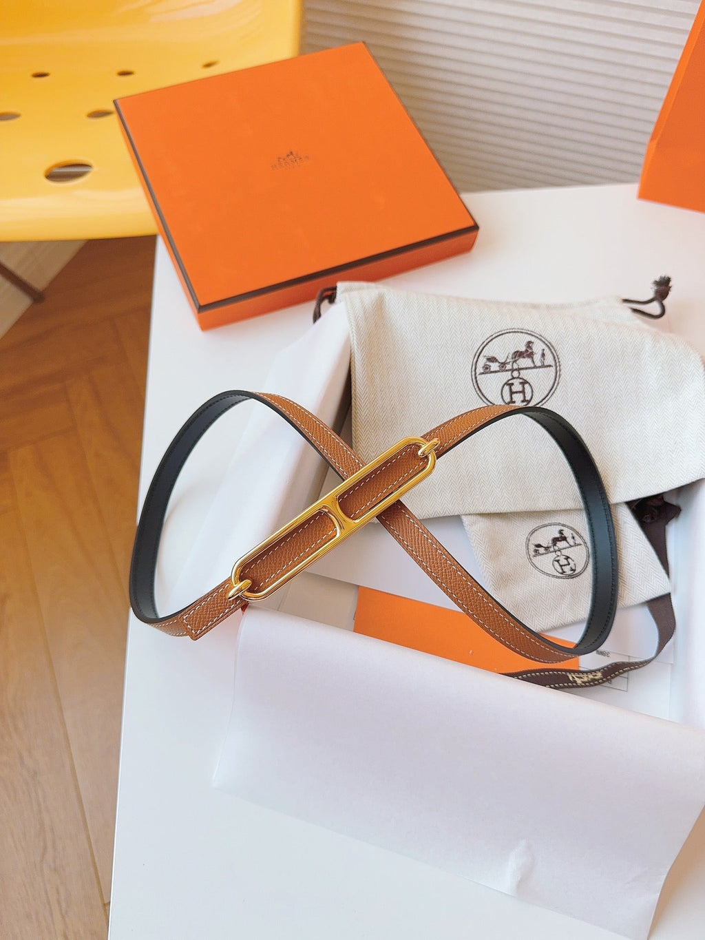 Roulis Belt Buckle & Reversible Leather Strap 13 mm