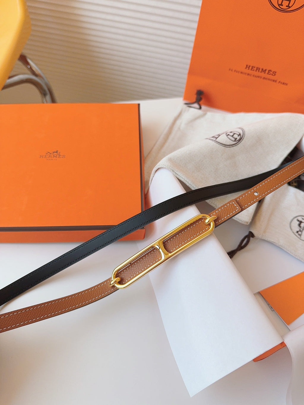 Roulis Belt Buckle & Reversible Leather Strap 13 mm