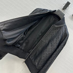 Perforated Sheepskin Bomber Jacket – Noir Edition