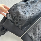 Perforated Sheepskin Bomber Jacket – Noir Edition