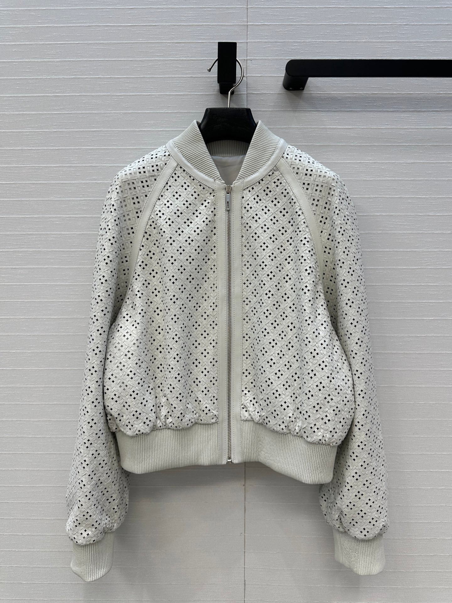 Perforated Sheepskin Bomber Jacket – Modern Sculpted Edition