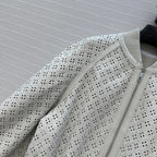 Perforated Sheepskin Bomber Jacket – Modern Sculpted Edition