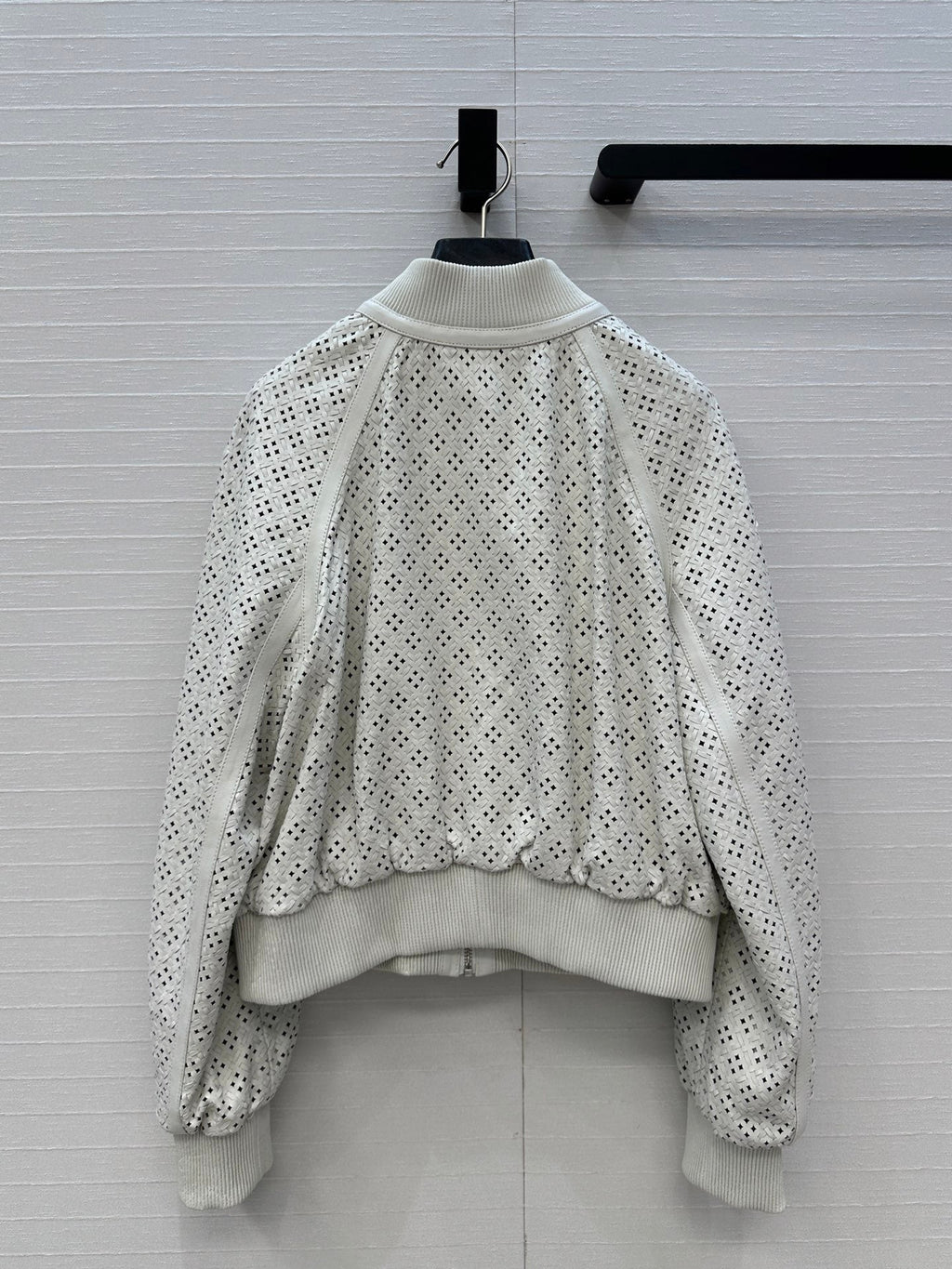 Perforated Sheepskin Bomber Jacket – Modern Sculpted Edition