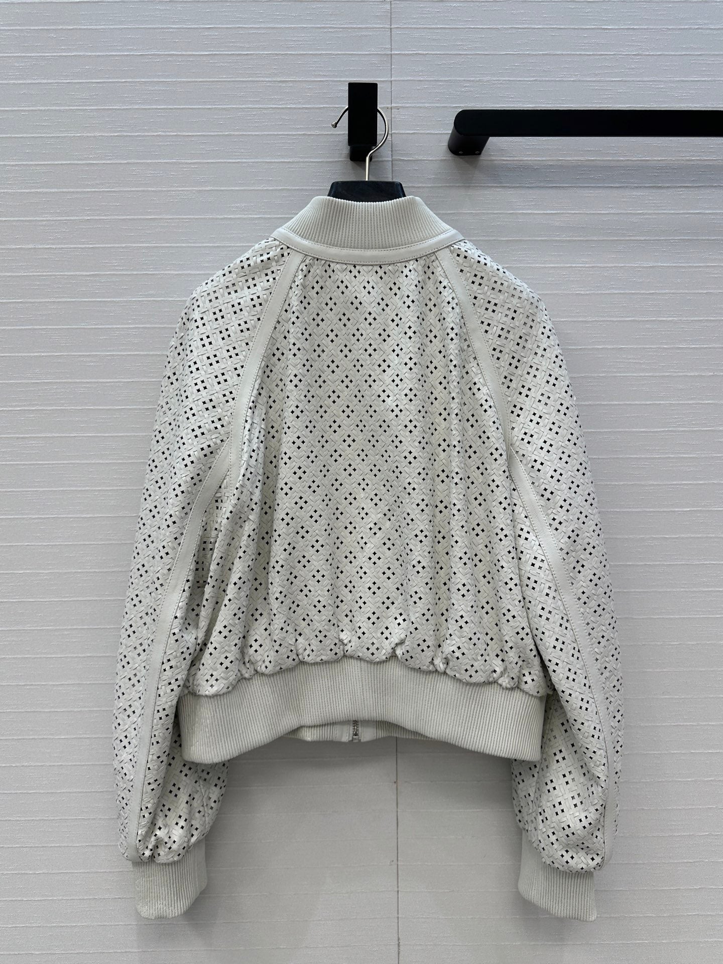 Perforated Sheepskin Bomber Jacket – Modern Sculpted Edition