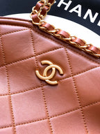 Small Quilted Top Handle Chain Bag