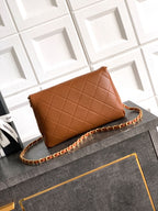 Small Quilted Top Handle Chain Bag