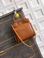 Small Quilted Top Handle Chain Bag