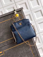 Small Quilted Top Handle Chain Bag