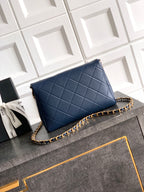 Small Quilted Top Handle Chain Bag