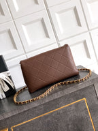 Small Quilted Top Handle Chain Bag