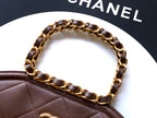 Small Quilted Top Handle Chain Bag