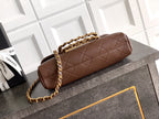 Small Quilted Top Handle Chain Bag