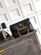 Small Quilted Top Handle Chain Bag