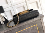 Small Quilted Top Handle Chain Bag