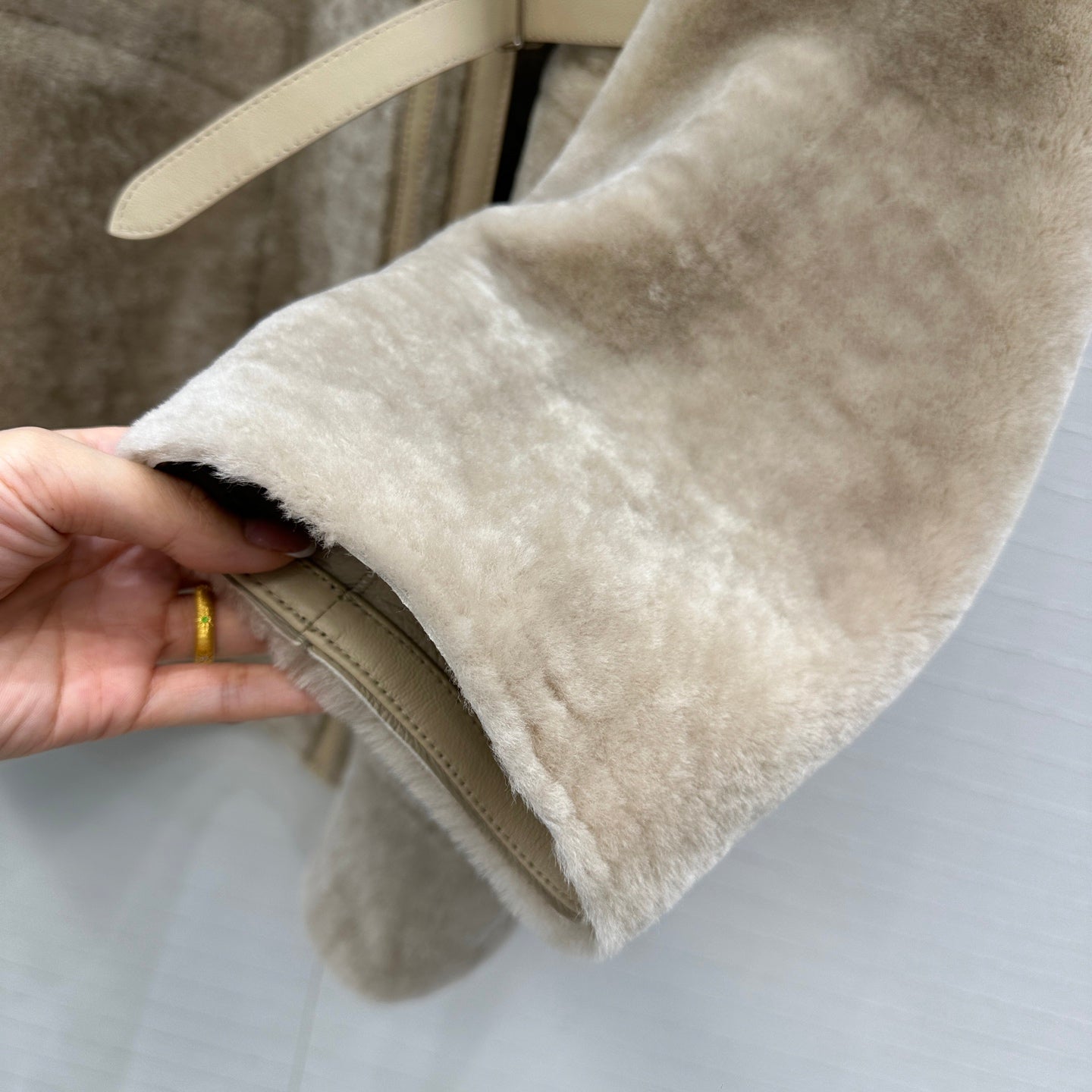 Shearling Reversible Coat – Sand Beige Edition