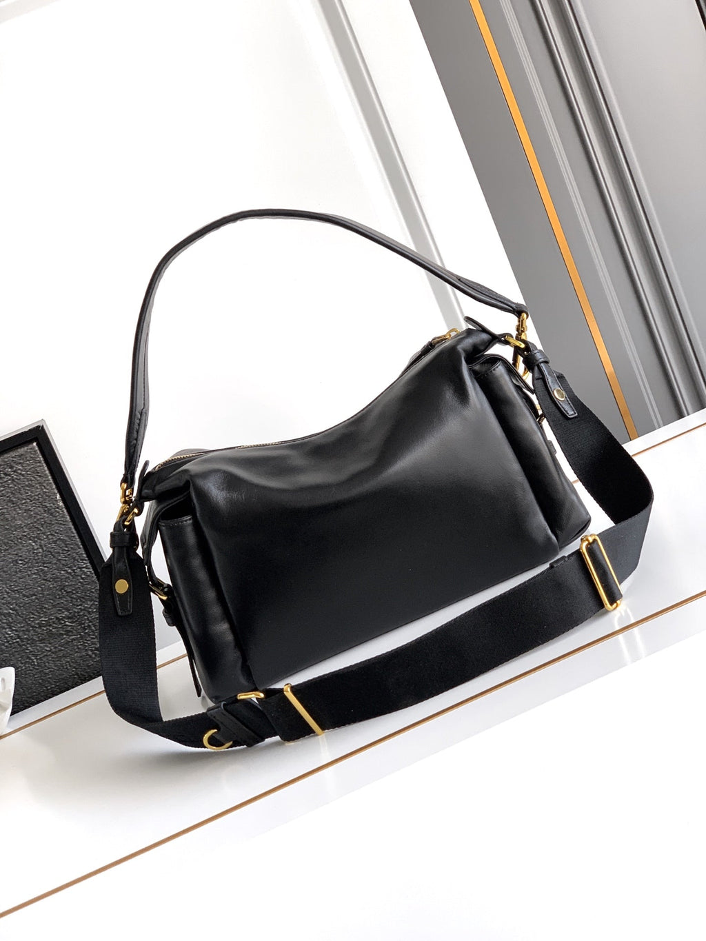 Explorer Lambskin Leather Top Handle Bag