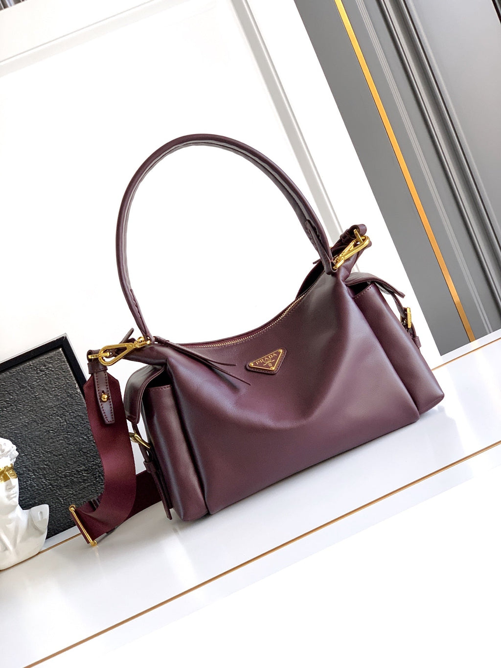 Explorer Lambskin Leather Top Handle Bag