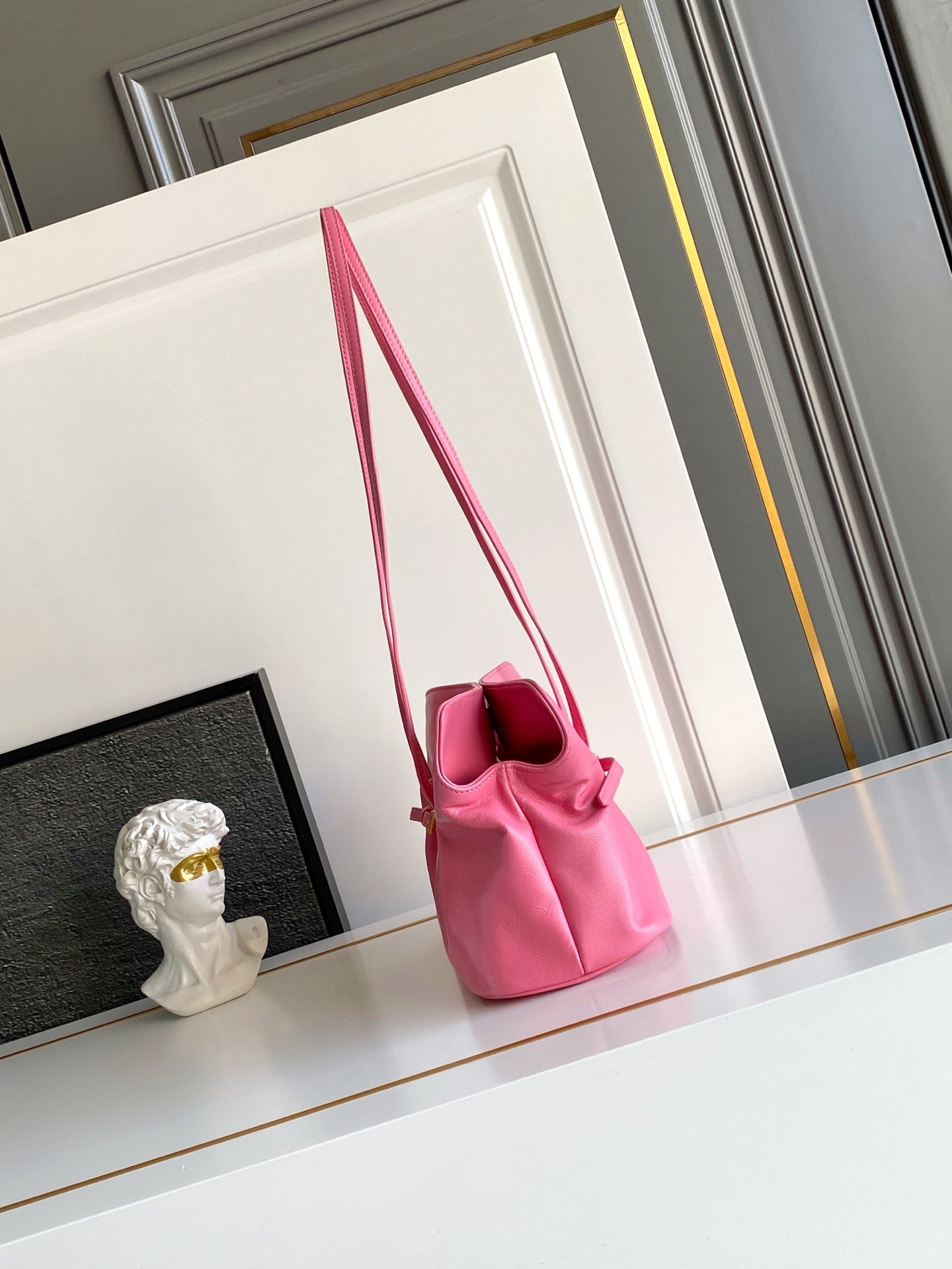 Soft Lambskin Leather Cloud Shoulder Bag