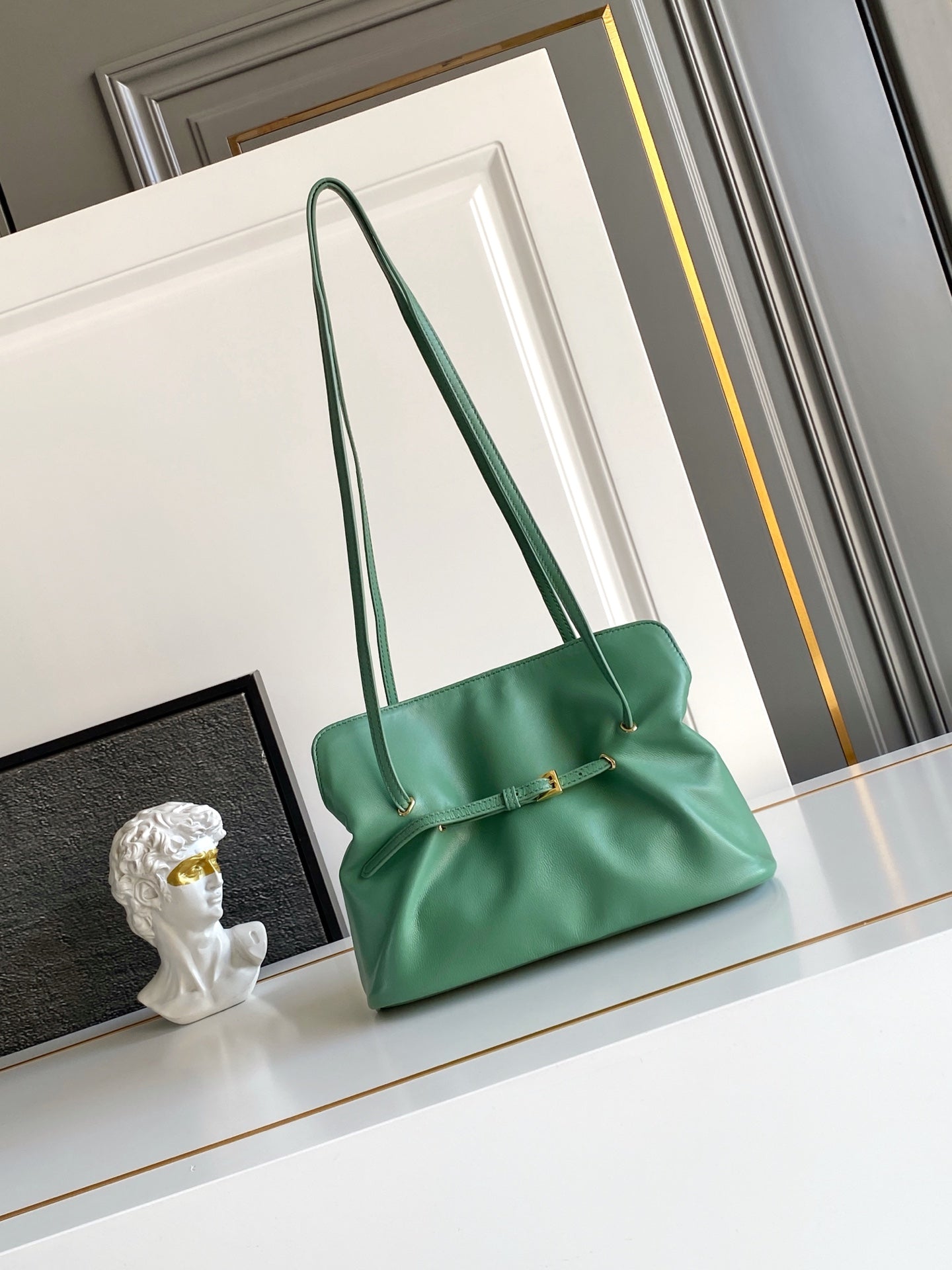 Soft Lambskin Leather Cloud Shoulder Bag