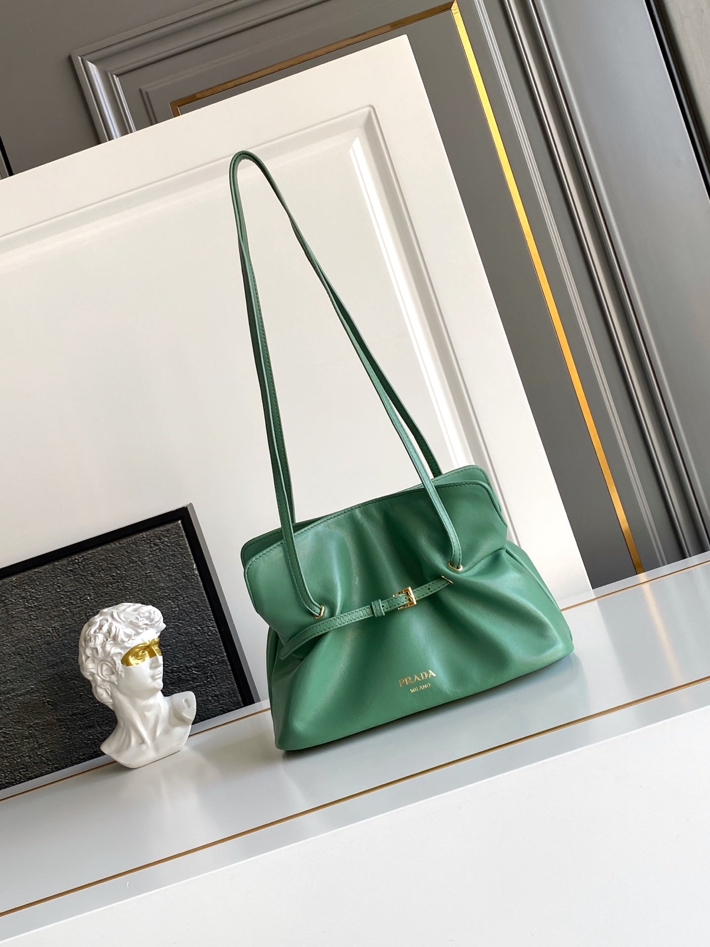 Soft Lambskin Leather Cloud Shoulder Bag