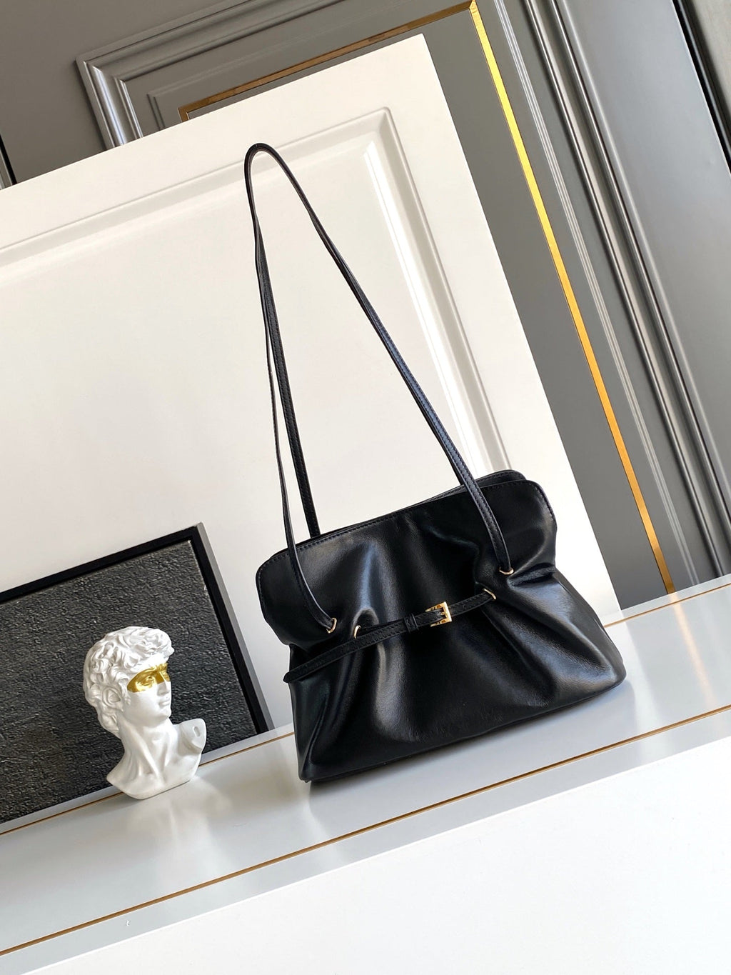 Soft Lambskin Leather Cloud Shoulder Bag