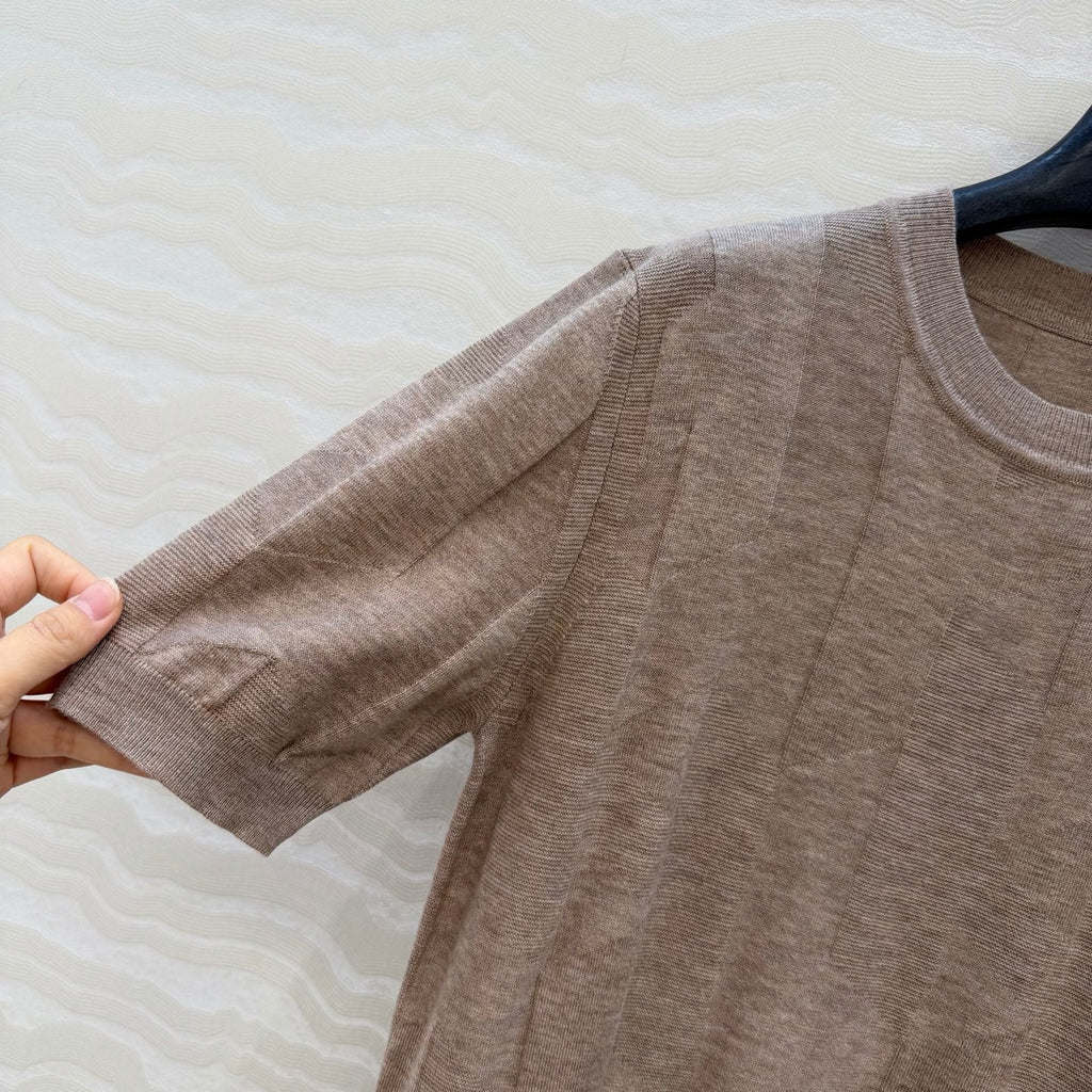 Fine Wool Knit T-Shirt – Coral Edition