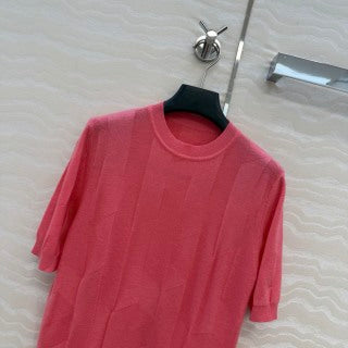 Fine Wool Knit T-Shirt – Coral Edition