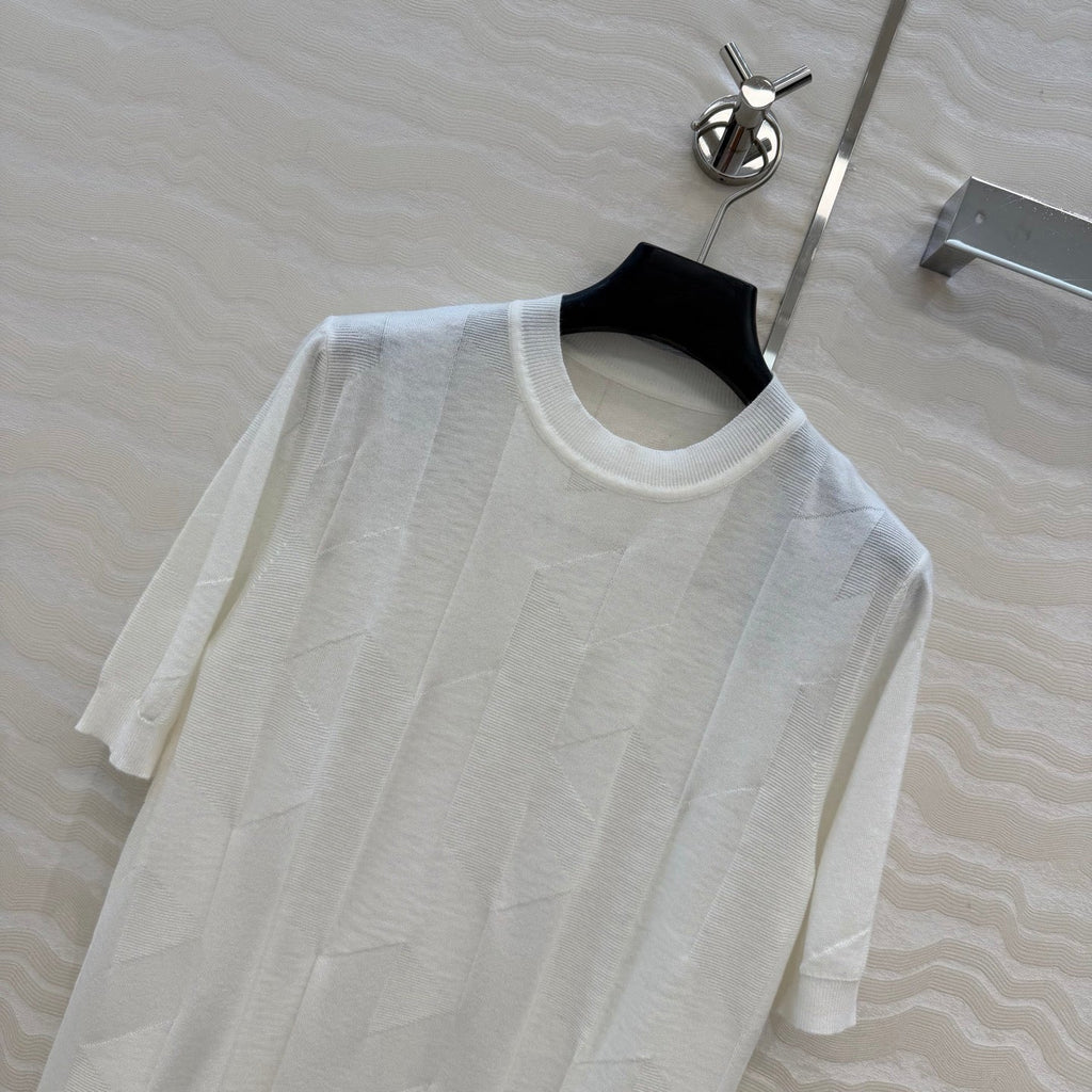Fine Wool Knit T-Shirt – Coral Edition