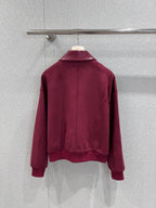 Suede & Leather Bomber Jacket – Bordeaux Edition