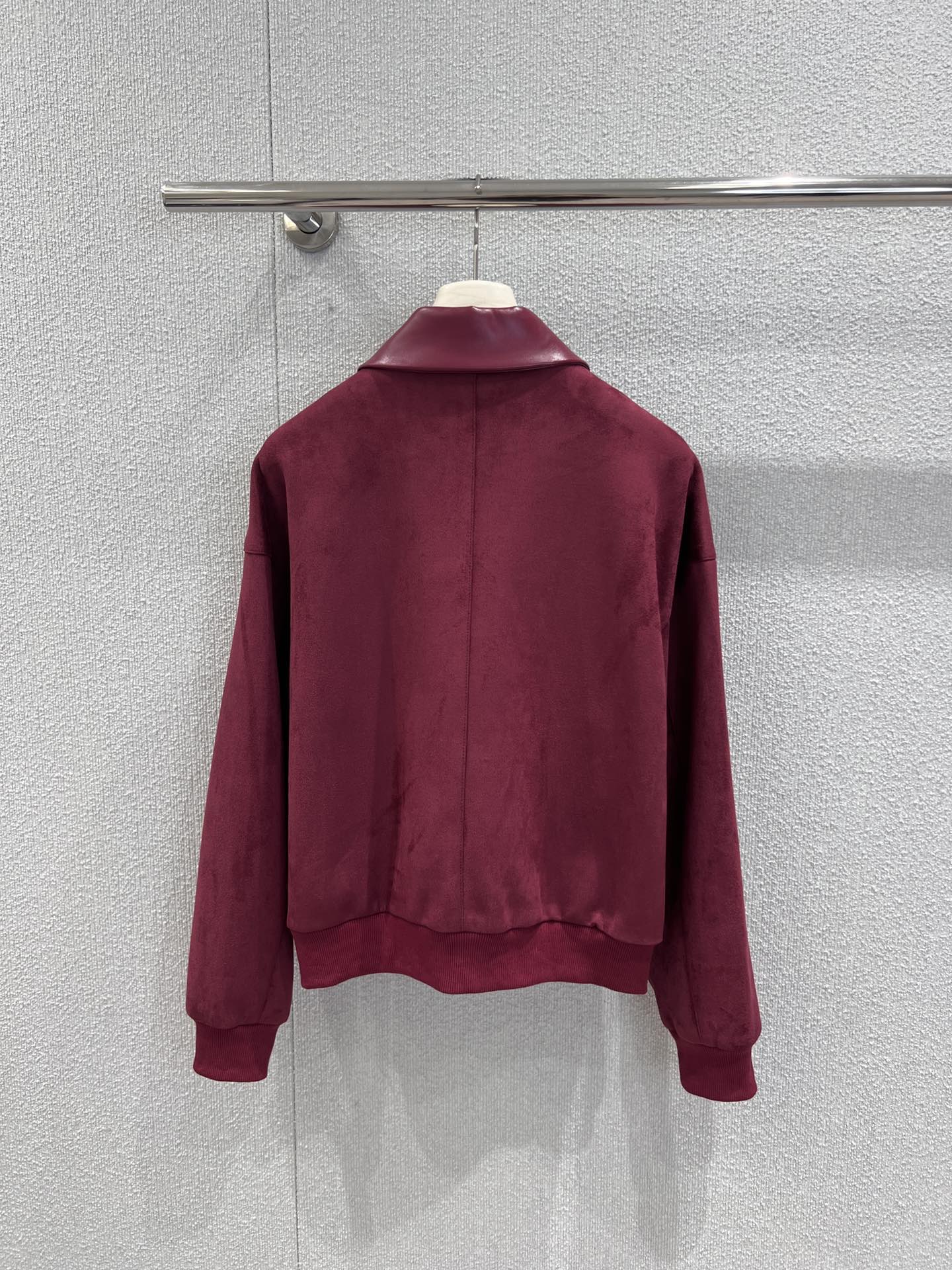 Suede & Leather Bomber Jacket – Bordeaux Edition