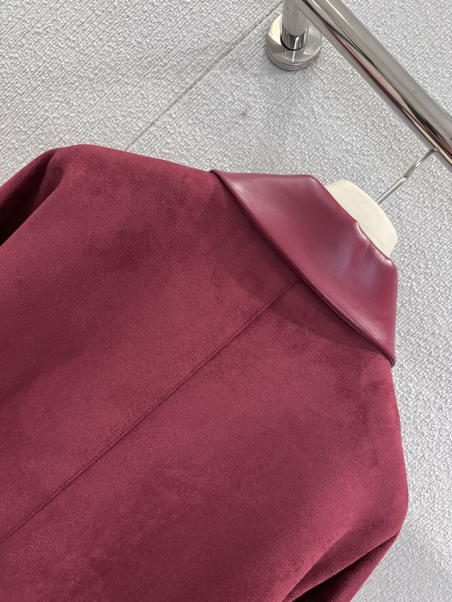 Suede & Leather Bomber Jacket – Bordeaux Edition