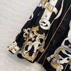 Silk Equestrian Print Shirt – Midnight Edition