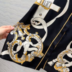 Silk Equestrian Print Shirt – Midnight Edition
