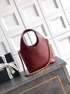 26P Quilted Leather Style Basket Bag