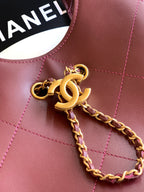 26P Quilted Leather Style Basket Bag