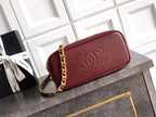 26P Quilted Leather Style Basket Bag