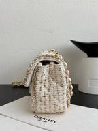 26 Tweed Flap Shoulder Bag