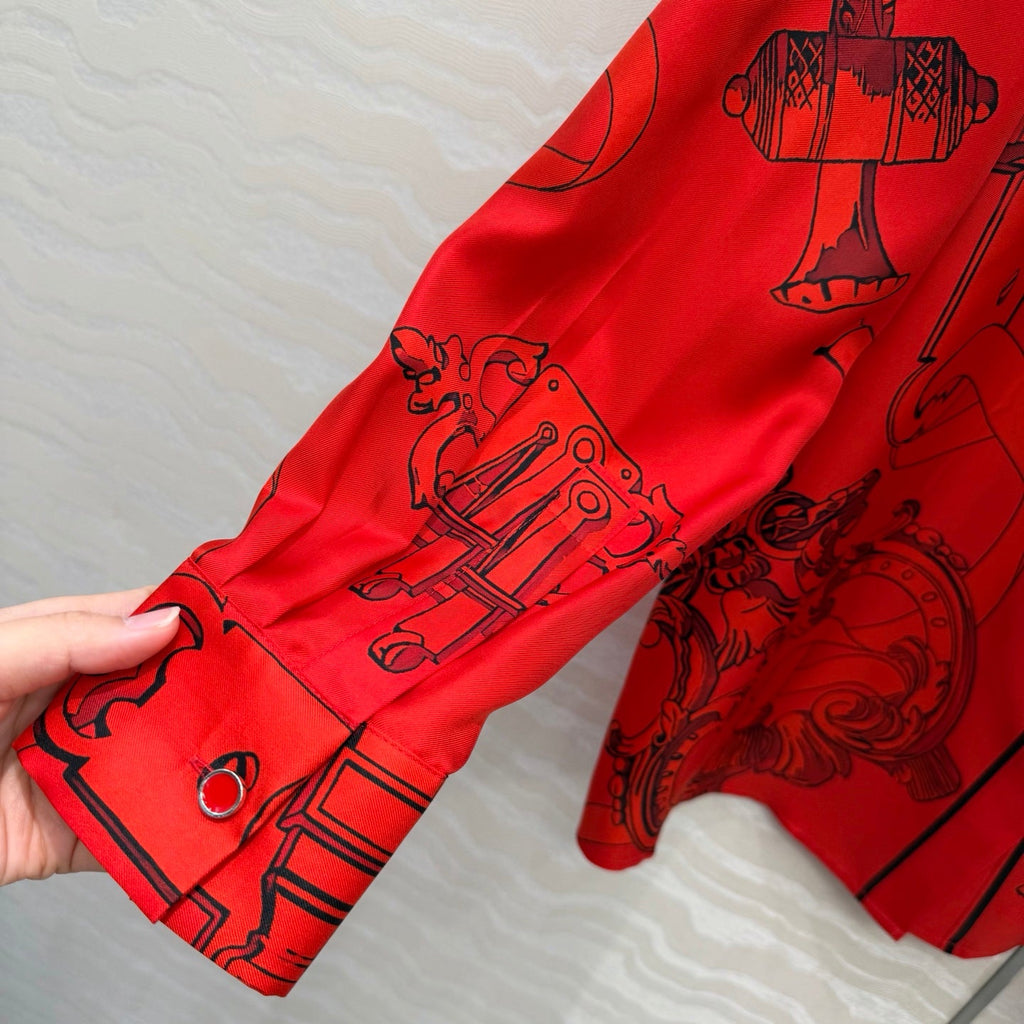 Silk Printed Shirt Dress – Bold Heritage Edition
