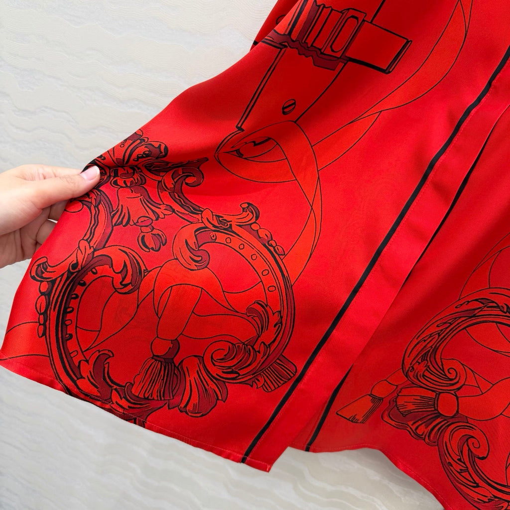 Silk Printed Shirt Dress – Bold Heritage Edition