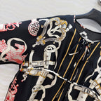 Silk Printed Dress – Iconic Chain Motif Edition